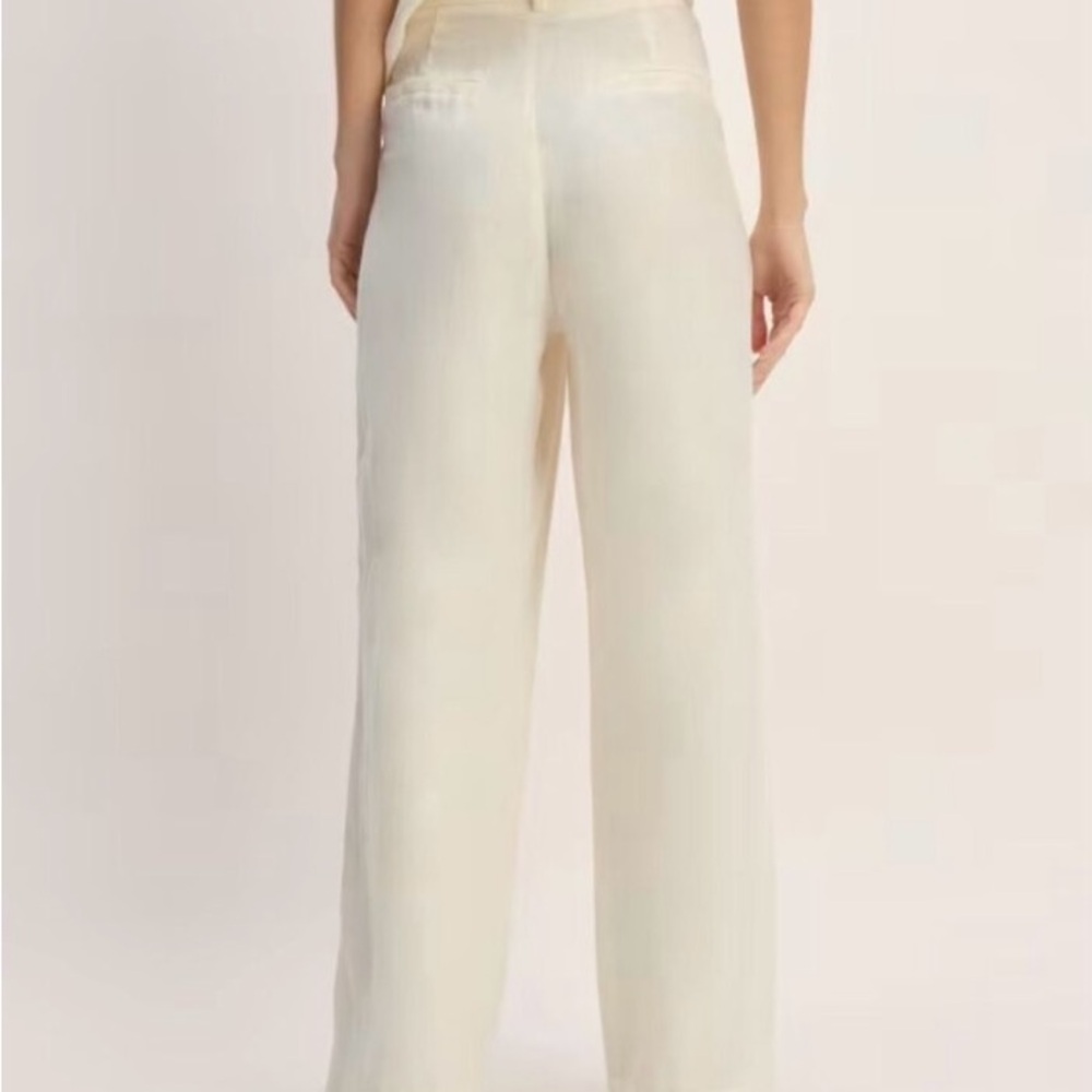 Everlane Bone Cream The Linen Way-High Drape Pants Size 6